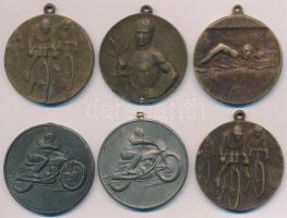 ~1930. "Vörös Lobogó S.E." és "Vörös Meteor S.E" 4xklf díjérmek + 2db motoros díjérem T:2-