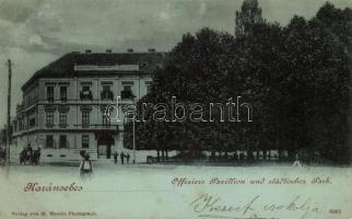 1899 Karánsebes, Caransebes; Tiszti pavilon, park / Offiziers Pavillion und städtischer Park, Verlag M. Hecskó / officers casino, park