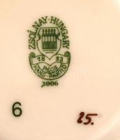 Zsolnay búzavirág mintás mokkás készlet, kézzel festett, jelzett, hibátlan, eredeti dobozában