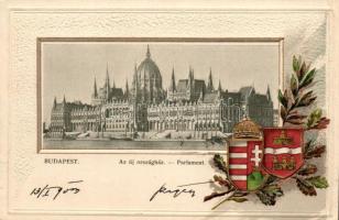 Budapest V. Parlament, címer, Emb. litho (b)