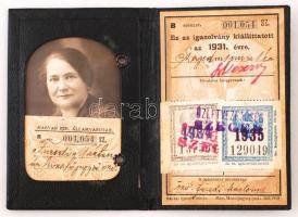 1926 és 1931 Magyar Királyi Államvasutak félárú jegy váltására jogosító arcképes igazolvány (2db)