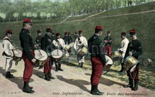 Infanterie, Ecole des tambours / WWI French soldiers, music group, drum school (EK)