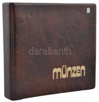 &quot;Münzen&quot; feliratú barna érmetartó album, összesen 103 férőhellyel, használt, de újszerű állapotban