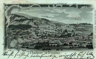 Krapina, Trski Vrh, silver floral Art Nouveau litho (Rb)