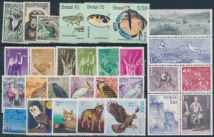 Animals motive 29 stamps, Állat motívum 29 db bélyeg, közte teljes sorok és összefüggések