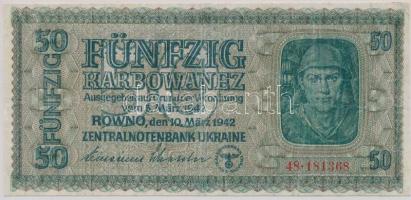 Ukrajna / Német megszállás 1942. 50K T:restaurált Ukraine / German occupation 1942. 50 Karbowanez C:restored