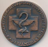 ~1980. "Budapest Orvostudományi Egyetemi Sportclub" bronzozott fém díjérem (40mm) T:2