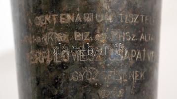 1972 Fém serleg, "A centenárium tiszteletére a XV. ker. KISZ Biz. és MHSZ által kiírt férfi löv...