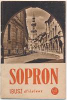 1952 Sopron  IBUSZ útikalauz. Budapest, Közlekedés és Mélyépítéstudományi Könyv és Folyóiratkiadó Vállalat. Tűzött kötés. Pp.:16