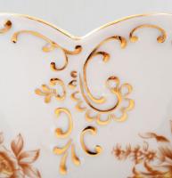 Hollóházi nagy kaspó, matricás, hibátlan, m:19 cm, d:20,5 cm