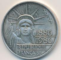 Franciaország 1986. 100Fr Ag "Szabadságszobor centenáriuma" T:2  France 1986. 100 Francs Ag "Centennial - Statue of Liberty" C:XF
