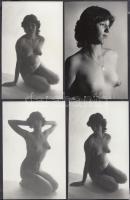 cca 1970 Most először..., 4 db finoman erotikus fénykép, 14x9 cm / cca 1970 4 erotic photos, 14x9 cm