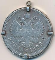Oroszország 1898. 1R Ag "II. Miklós" Ag foglalatban (br. 20.84g) T:3
Russia 1898. 1 Ruble...