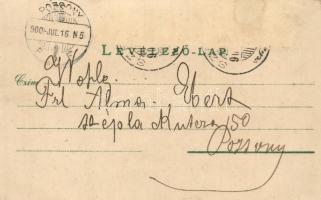 Szenc, Szempcz; Templom, üzlet. Kiadó Jungkönig József / church, shop; floral (apró felületi hia / s...