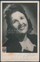 Zezi Galabowa hangverseny énekesnő dedikált fotólapja, Csiszár és Sárdi Bp-i műterméből, 14x9 cm