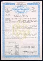 Budapest 1942. "Gazdák Biztosító Szövetkezete" kitöltött életbiztosítási kötvény bélyegzéssel T:III