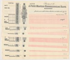 Budapest ~1920-1930. "A Pesti Magyar Kereskedelmi Bank Budapest" kitöltetlen csekk (10x) sorszámkövetők T:I