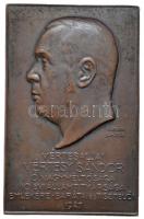 Berán Lajos (1882-1943) 1927. "Vértesaljai Vértesy Sándor Ő Nagyméltósága 10 évi államtitkársága emlékére - Barátai és tisztelői" Br plakett (89x57mm) T:2- HP 1290.