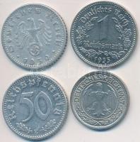 Német 3. Birodalom 1935E 50pf Al + 1935A 1M Ni + 1937D 50pf Ni + 1939F 5pf Al T:2,2-
German Third R...