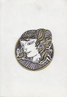 Jelzés nélkül: Szász Endre után: Női fej I., tus, papír, 30×21 cm