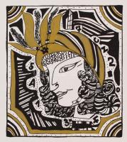 Jelzés nélkül: Szász Endre után: Athéné (Női fej II.), tus, papír, 14,5×13 cm