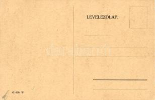"Légi mentés", Humoros magyar légierős grafikai képeslap s: Martinovits WWII-era Hungarian...