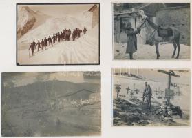 cca 1914-1918 Fényképek az I. vh-ból, 9 db fotó egy hegyi alakulat életéből, 8x11 cm és 9x14 cm közö...