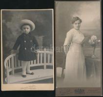 cca 1920 Felvidéki műtermek (Besztercebánya, Trencsén, Pozsony, Selmecbánya, Kassa) remekbe szabott felvételei, 6 db keményhátú, kabinetfotó, 17x11 cm és 20x10 cm-es méretek között