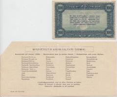 ~1920. 100K "Vásárlási visszatérítés" "Bátor és Vidéke Fogyasztási és Értékesítő Szöv...