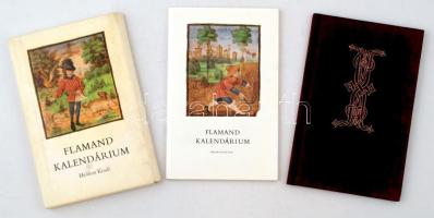 Soltész Zoltánné: Flamand kalendárium. (facsimile)/Kísérőtanulmány az Országos Széchényi Könyvtár COD.LAT.396.jelzetű kódexének hasonmás kiadásához. Aranyozott, kiadói bársony kötésben illusztrált mappában.
