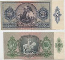 1936. 10P + 1941. 20P mindkettő hamis adópengő bélyeggel és hamis "Debreceni Fiókintézet MNB&qu...