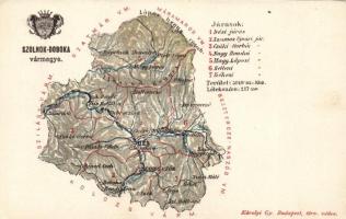 Szolnok-Doboka vármegye térképe; kiadja Károlyi Gy. / Map of Szolnok-Doboka county