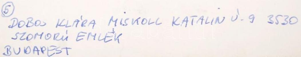 cca 1970 Dobos Klára: Szomorú emlék (Budapest), feliratozva, 28x40 cm