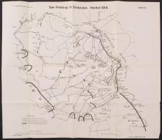 1919 Der Feldzug in Südpolen, Herbst 1914. Erich Luddendorf (1865-1937) tábornok visszaemlékezéseinek (Meine Kriegserinnerungen 1914-1918. Berlin, 1919, Ernst Siegfried Mittler und Sohn.) 3. számú térképmelléklete, 1:800000