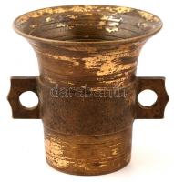 Réz mozsár, törő nélkül, m:9,5 cm, d:9,5 cm