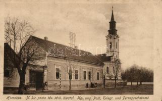 Homokos, Posta hivatal, templom / Post office, church (EK)