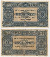 1923. 1000K "Magyar Pénzjegynyomda Rt. Budapest" + 1923. 1000K "8 FILLÉR - NYOLC FILL...