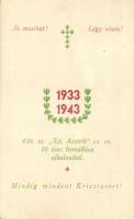 1943 A 430. sz. Szent Asztrik cserkész csapat 10 éves fennállása alkalmából / Hungarian scout groups anniversary postcard