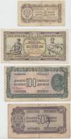 Jugoszlávia 1944. 1D + 50D + 100D + 1946. 100D T:III
Yugoslavia 1944. 1 Dinar + 50 Dinara + 100 Dina...