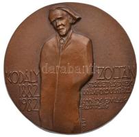 Csíkszentmihályi Róbert (1940-) 1982. "Kodály Zoltán születésének 100. évfordulójára - Kodály emlékbizottság" Br emlékplakett (105mm) T:2