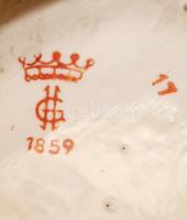 Gräfenthal figurális elektromos asztali lámpa, kézzel festett, jelzett, burával, m:36 cm