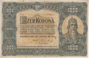 1920. 1000K "Orell Füssli Zürich" T:III,III- Adamo K36