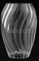 Cseh art-deco váza, maratott, formába  öntött, oldalán apró karcolások, m:23 cm