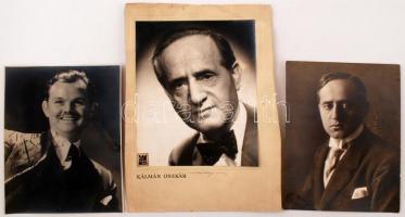 Érdekes vegyes aláírás tétel: különféle színészek és színésznők és mások, pl. Kálmán Oszkár, Haselbe...