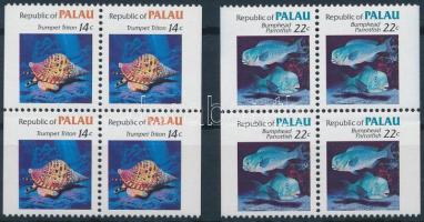 Marine animals 2 values in blocks of 4 Tengeri állatok 2 érték 4-es tömbökben