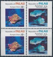 Marine animals 2 values in block of 4, Tengeri állatok 2 érték 4-es tömbben