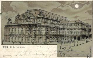 Vienna, Wien; K.k. Hof-Oper / opera house litho (EK)