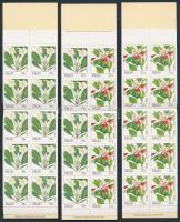 Virágok 3 db bélyegfüzet, Flowers 3 stampbooklets