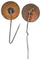 ~1930. "V.P.K." zománcozott fém kitűző (2x) T:2 tűk hajlottak, kis zománchiba