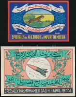 4db Különféle, nagy méretű, külföldi gyufacímke, 3db 17x11cm, 1db 21x14cm